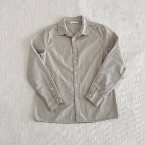 Boys Beige Button-Up Shirt